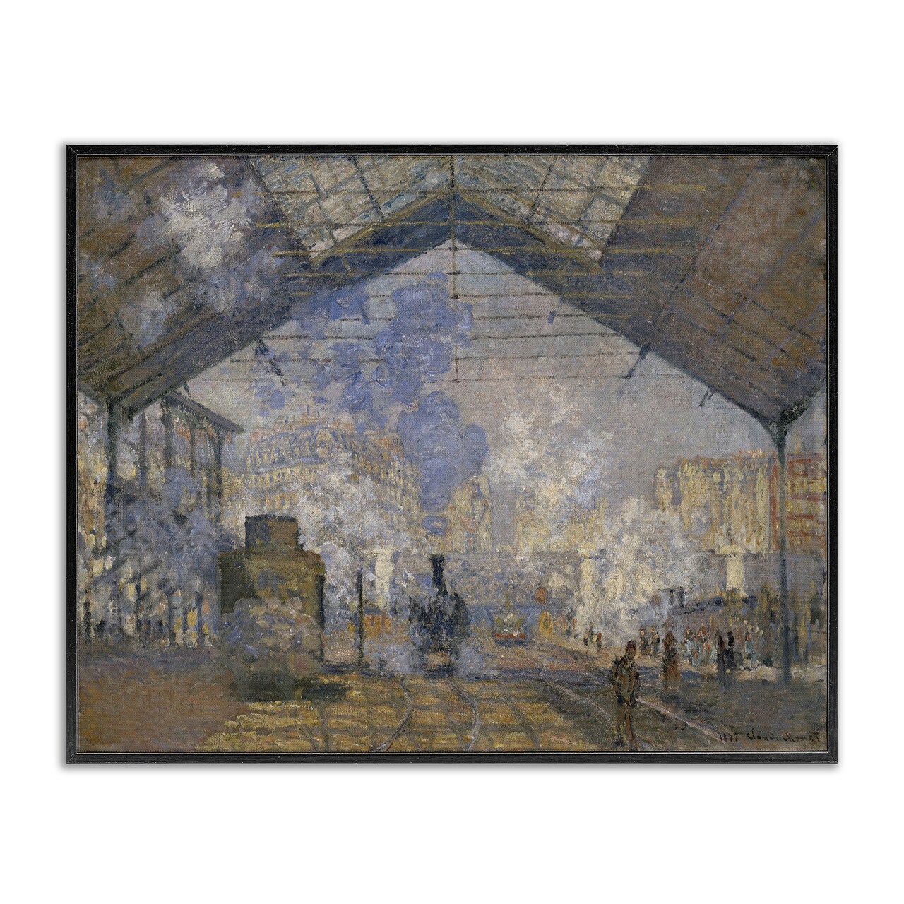 Stupell Industries Classic Monet Saint-Lazare Station Framed Giclee Wall Art Design by one1000paintings